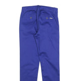 GUESS Womens Cotton Blend Blue Slim Straight Trousers W26 L26 Classic Zip