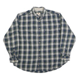 WOOLRICH Mens Blue & Green Check Shirt XL Cotton Blend Classic Button-Down