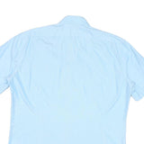 TOMMY HILFIGER Mens Blue Short Sleeve Shirt L Casual Cotton Blend Summer