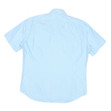 TOMMY HILFIGER Mens Blue Short Sleeve Shirt L Casual Cotton Blend Summer