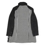 DESIGUAL Womens Black & White Houndstooth Button Jacket M Polyester Blend