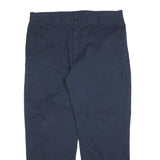 DICKIES Mens Cotton Blend Regular Navy Blue Zip Trousers W40 L30 Workwear Casual