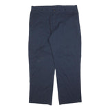 DICKIES Mens Cotton Blend Regular Navy Blue Zip Trousers W40 L30 Workwear Casual