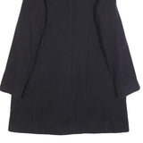 C.P. COMPANY Womens Black Wool Blend Button Jacket L Plain Classic Long Sleeve