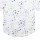 CHAPS Mens White & Blue Floral Pattern Short Sleeve Shirt M Casual Summer