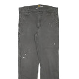 CARHARTT Mens Cotton Blend Grey Regular Straight Trousers W36 L34 Workwear