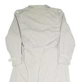 Mens Beige Coat L Polyester Blend Plain Button Closure Long Sleeve Classic Fit