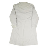 Mens Beige Coat L Polyester Blend Plain Button Closure Long Sleeve Classic Fit