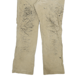 CARHARTT Mens Beige Relaxed Fit Trousers W34 L30 Cotton Blend Zip Workwear