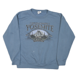 Mens Blue Yosemite National Park Crew Neck Pullover Sweatshirt M Casual Cotton