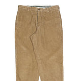 LL BEAN Mens Cotton Beige Regular Straight Trousers W34 L32 Classic Comfort
