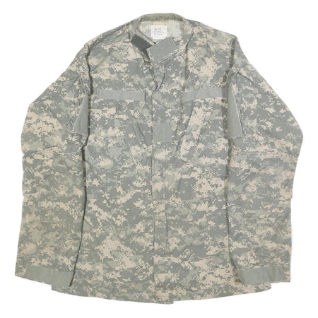 TULLAHOMA INDUSTRIES Mens Grey Camouflage Military Jacket M Cotton Blend Zip