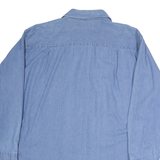 VAN HEUSEN Mens Blue Cotton Denim Shirt M Button Pocket Long Sleeve Comfortable