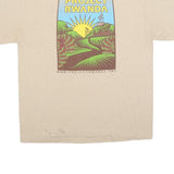 HANES Mens Beige Project Rwanda Graphic T-Shirt L Short Sleeve Crew Neck