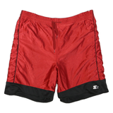 STARTER Mens Shorts Red & Black Casual 2XL W38 Relaxed Fit Drawstring Pockets
