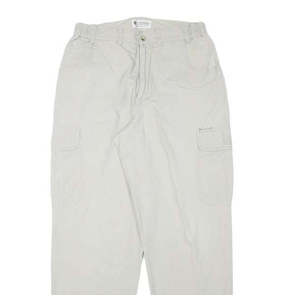 COLUMBIA Mens Relaxed Beige Cargo Zip Trousers W29 L30 Cotton Blend Casual