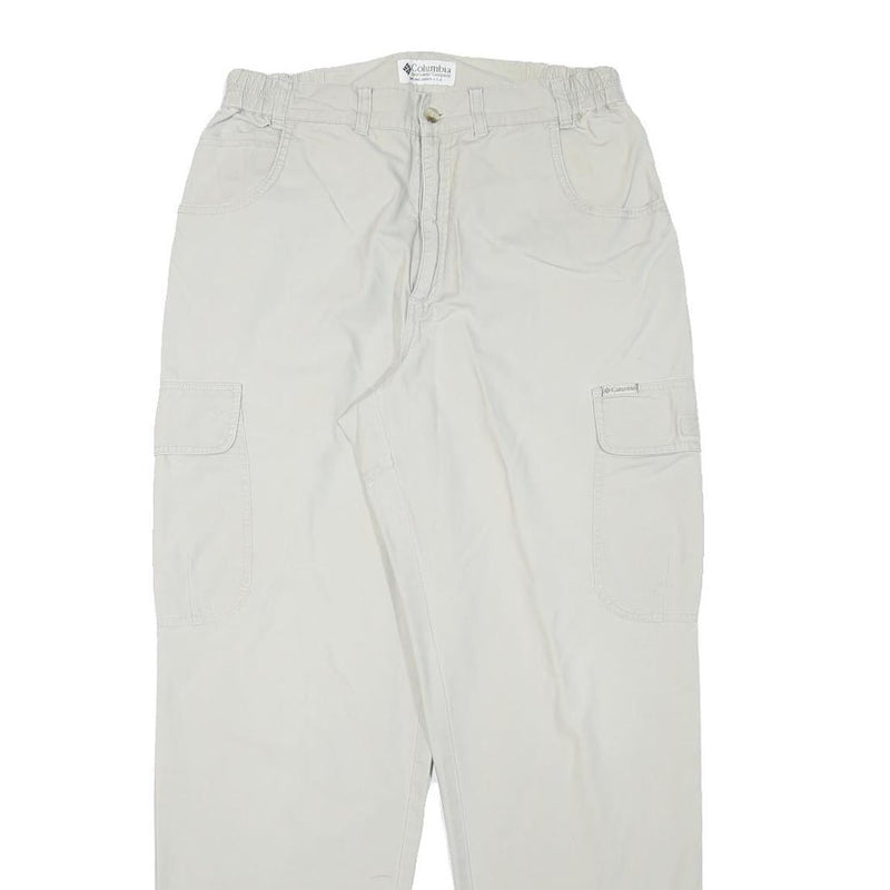 COLUMBIA Mens Relaxed Beige Cargo Zip Trousers W29 L30 Cotton Blend Casual