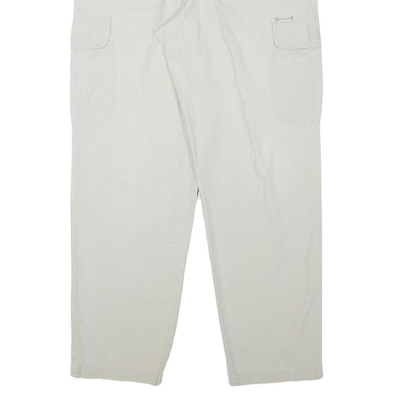 COLUMBIA Mens Relaxed Beige Cargo Zip Trousers W29 L30 Cotton Blend Casual
