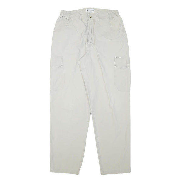 COLUMBIA Mens Relaxed Beige Cargo Zip Trousers W29 L30 Cotton Blend Casual
