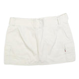 TOMMY HILFIGER Womens White Cotton Blend Mini Skirt Cargo Style M Belted