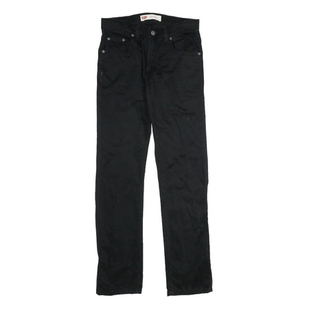 LEVI'S Boys Cotton Blend Black Slim Skinny Trousers W28 L30 Stylish Zip Closure