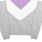 FILA Womens Purple & White & Grey Cotton Blend 1/4 Zip S Sweatshirt Pullover