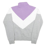 FILA Womens Purple & White & Grey Cotton Blend 1/4 Zip S Sweatshirt Pullover