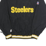STARTER Mens Black Yellow Pittsburgh Steelers Pullover Nylon L L Jacket
