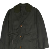 Mens Black Jacket L Cotton Classic Button Closure Plain Casual Outerwear