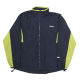 STARTER Mens Navy & Lime Zip Jacket L Polyester Lightweight Track Top Sportswear