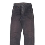 LEVI'S Mens Black Regular Straight Denim Jeans W26 L31 Classic Casual Button Fly