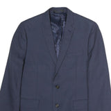 LAUREN RALPH LAUREN Mens Blue Classic Jacket M Cotton Plain Button Formal Blazer