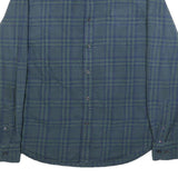 TOMMY HILFIGER Mens Blue Green Checked Shirt M Cotton Long Sleeve Casual