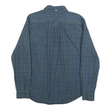 TOMMY HILFIGER Mens Blue Green Checked Shirt M Cotton Long Sleeve Casual