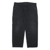 CARHARTT Mens Cotton Blend Black Relaxed Straight Trousers W40 L29 Workwear