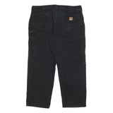 CARHARTT Mens Cotton Blend Black Relaxed Straight Trousers W40 L29 Workwear