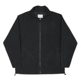 FASHION PROMO Mens Black Jacket L Polyester Blend Plain Zip Casual Outdoor