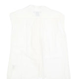 GANT Womens White Silk Blend Ruffle Sleeveless Top UK 14 Elegant Lightweight