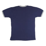 MAJESTIC Mens Blue & Grey Mariners Graphic Short Sleeve Crew Neck L T-Shirt