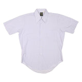 Mens White Shirts M Polyester Blend Short Sleeve Button Up Casual
