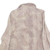 TASHA POLZZI Womens Beige & Brown Printed Shirt Long Sleeve Button Neck M Rayon