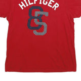 TOMMY HILFIGER Mens Red Hilfiger Graphic T-Shirt S Short Sleeve Crew Neck Casual