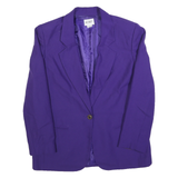 KORET Womens Purple Wool Blend Classic Jacket M Button Closure Plain Elegant