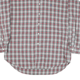 POLO RALPH LAUREN Mens Grey & Red Check Shirt L Button Down Collar Long Sleeve