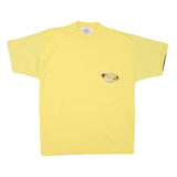 CAMP BEVERLY HILLS Mens Yellow T-Shirt M Short Sleeve Crew Neck Cotton Blend