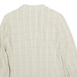 CERRUTI Womens Beige Cream Check Wool Blend Blazer Jacket UK 14 Tailored Button