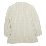 CERRUTI Womens Beige Cream Check Wool Blend Blazer Jacket UK 14 Tailored Button