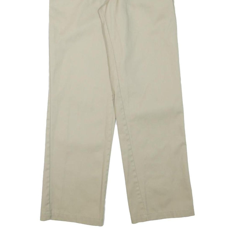 DICKIES Mens Beige Regular Fit Straight Leg Trousers W29 L30 Cotton Blend Zip