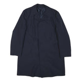 Mens Navy Plain Button Jacket L Cotton Blend Classic Smart Formal Outerwear