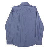 BOSS HUGO BOSS Mens Blue Plain Cotton Shirt L Regular Fit Formal Button Collar